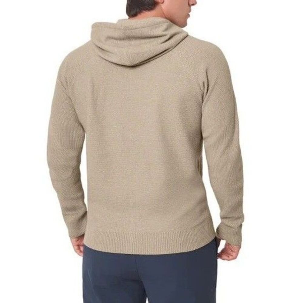 Modern Ambition Men's Full Zip Hooded Recycled Knit Jacket Tan Small NWT - Picture 2 of 4